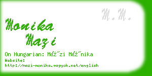 monika mazi business card